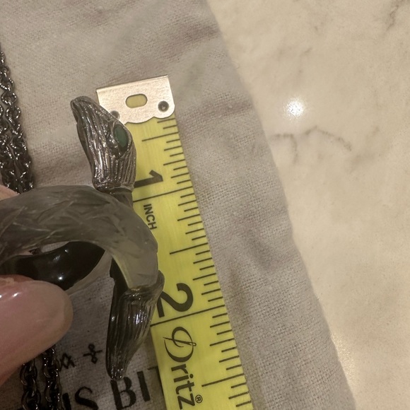 Collectors! Alexis Bittar 5 piece serpent lucite set gray w/green crystals FAB! - Picture 10 of 16